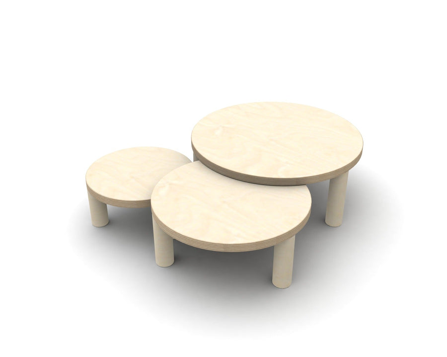 Wood Round Modern Foldable Table Riser – Vertical Ledge