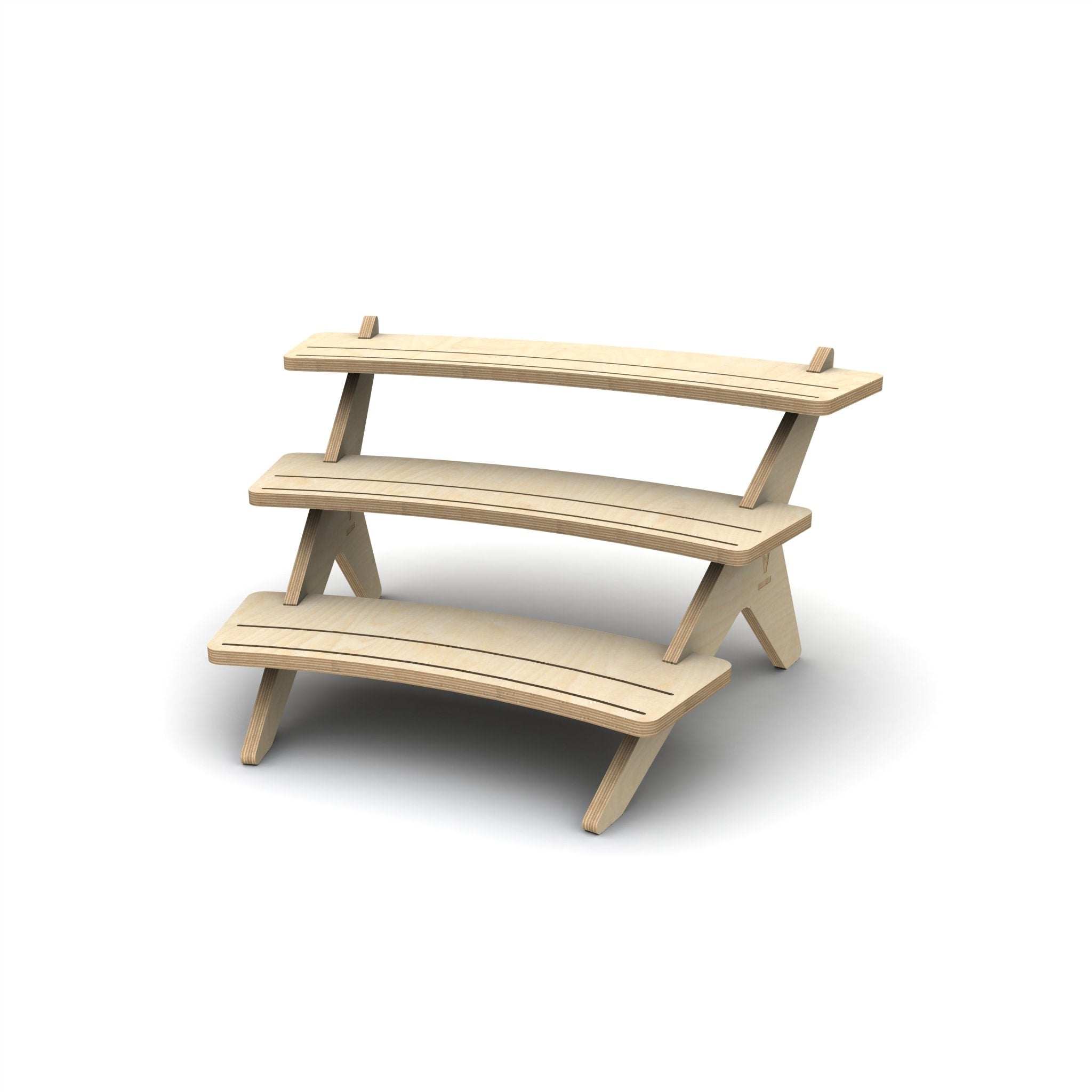 Wood Tiered Display Stand Wooden 2 Tier Flower Display Stand